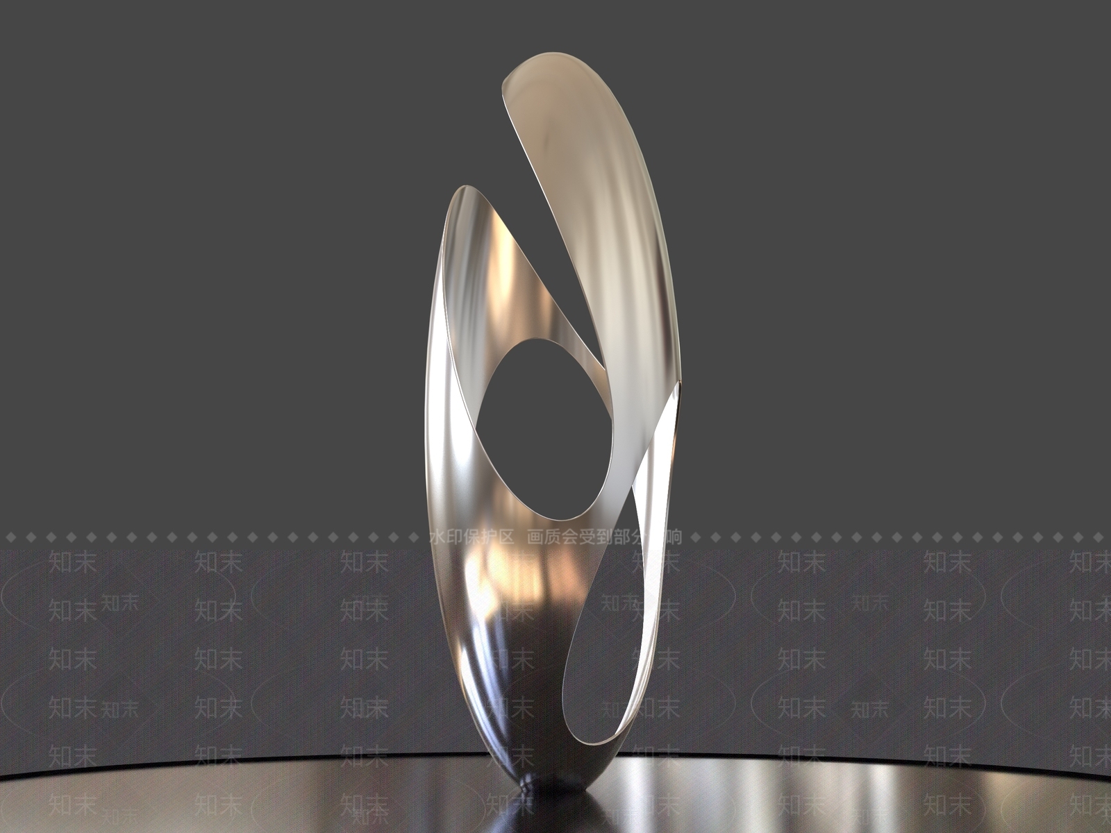 现代景观雕塑3D模型渲染效果图