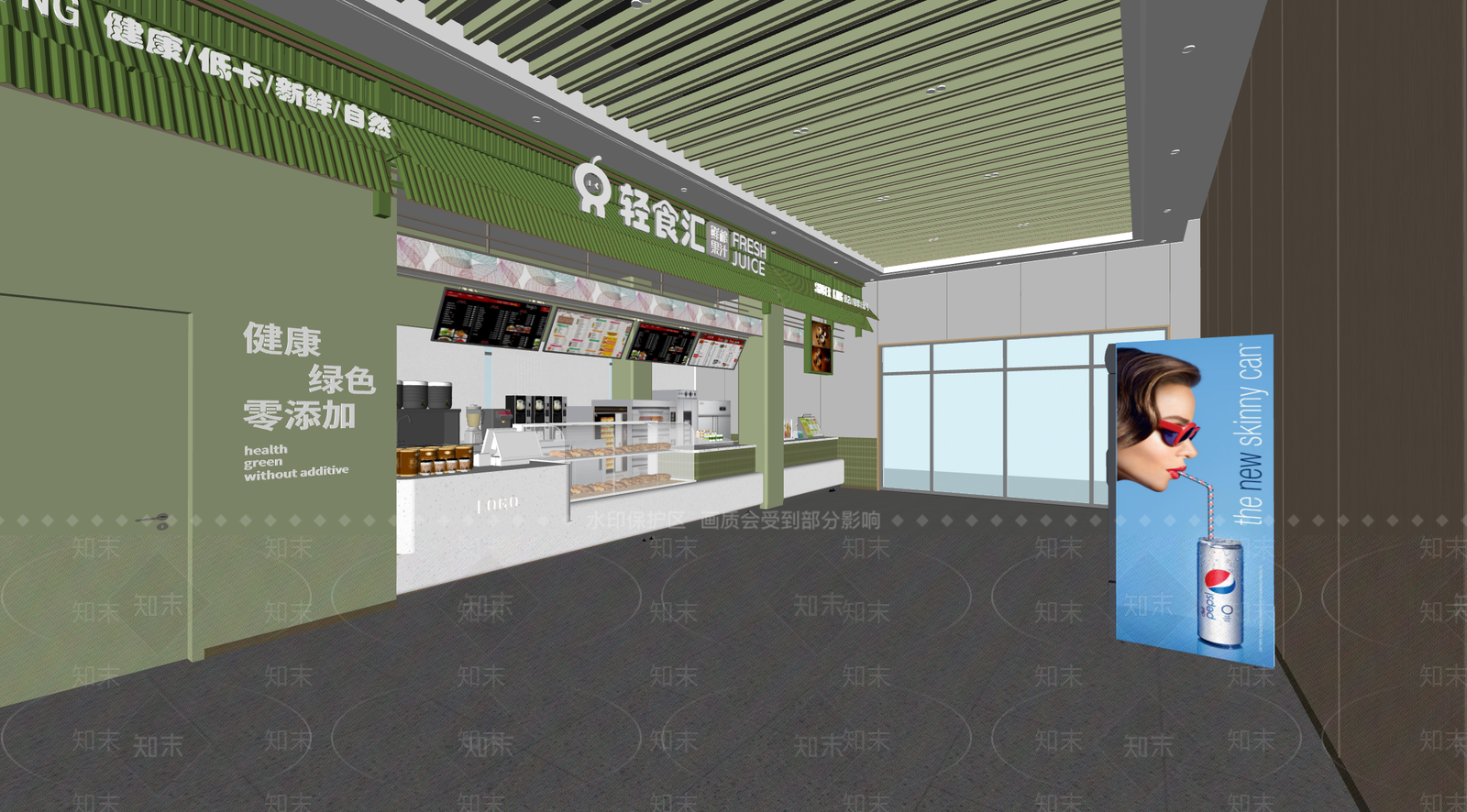现代简约奶茶店SU模型下载【ID:1232924621】