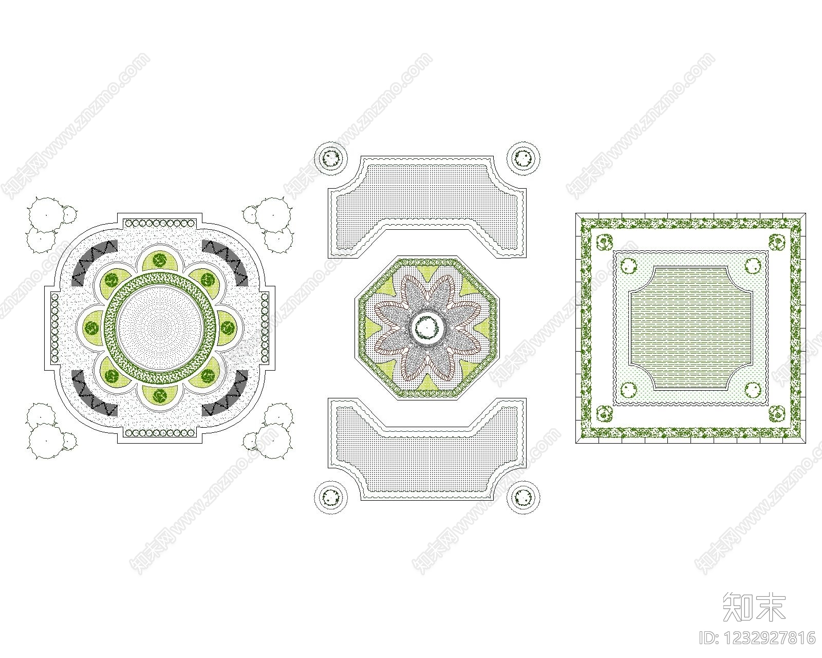 欧式市政广场景观区CAD图纸