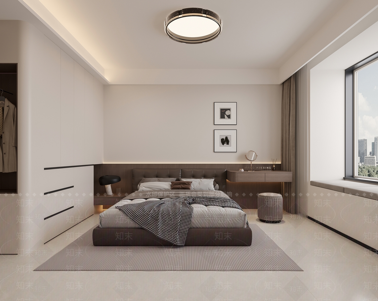 现代简约家居卧室3D模型下载【ID:1232928376】