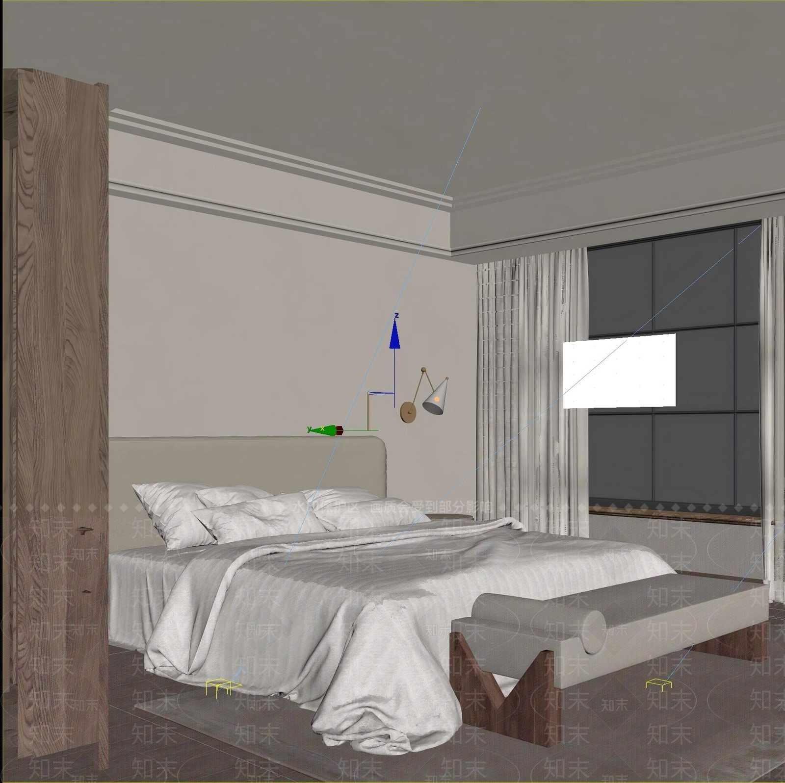 中古风主卧3D模型下载【ID:1232928535】