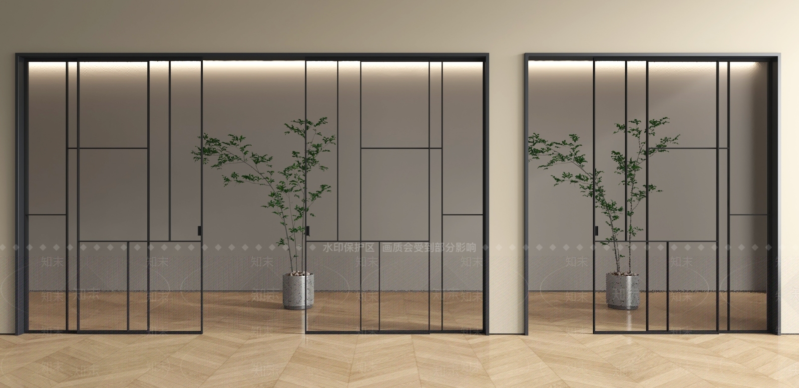 意式极简推拉门3D模型下载【ID:1232928569】