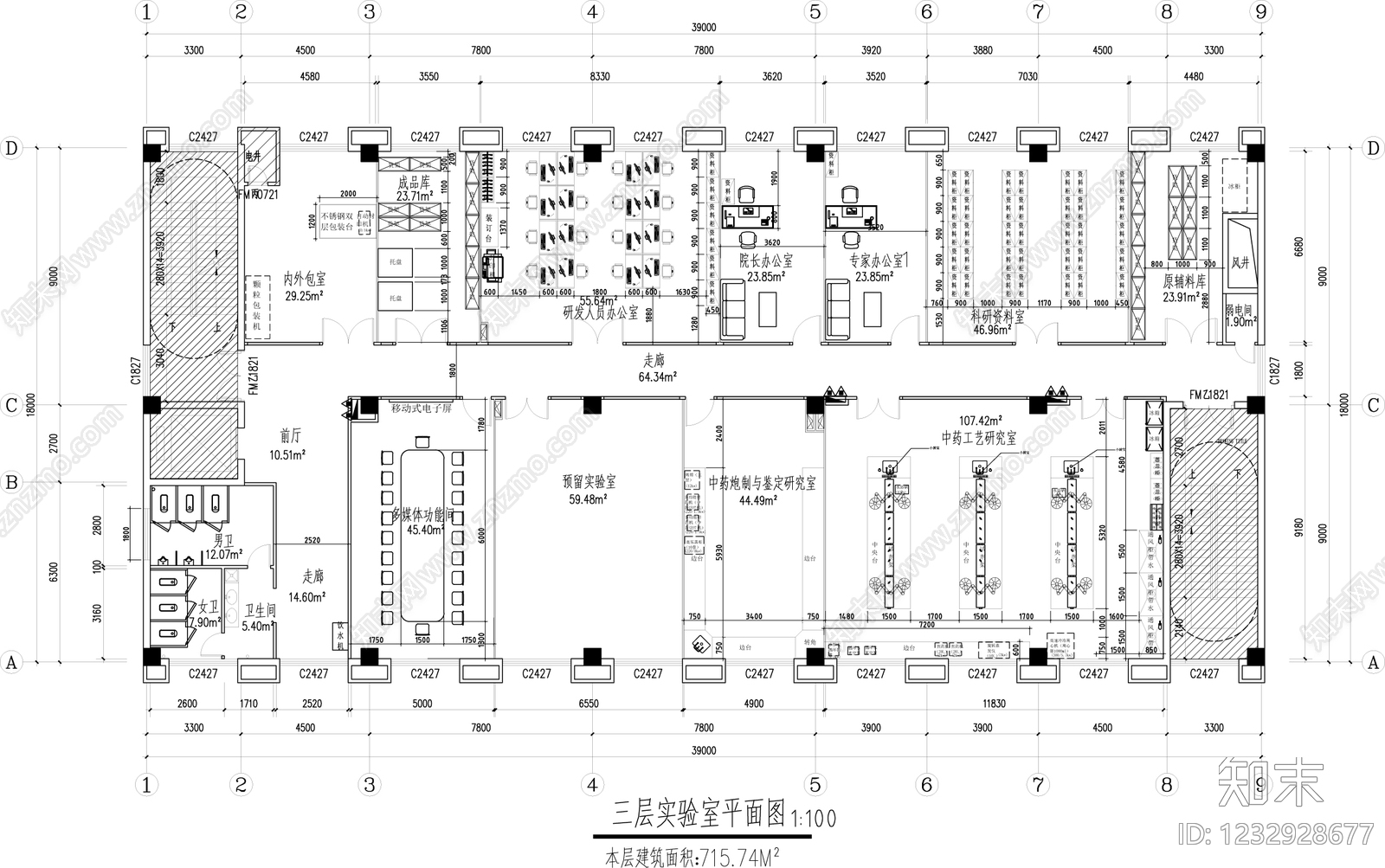 实验室cad施工图下载【ID:1232928677】