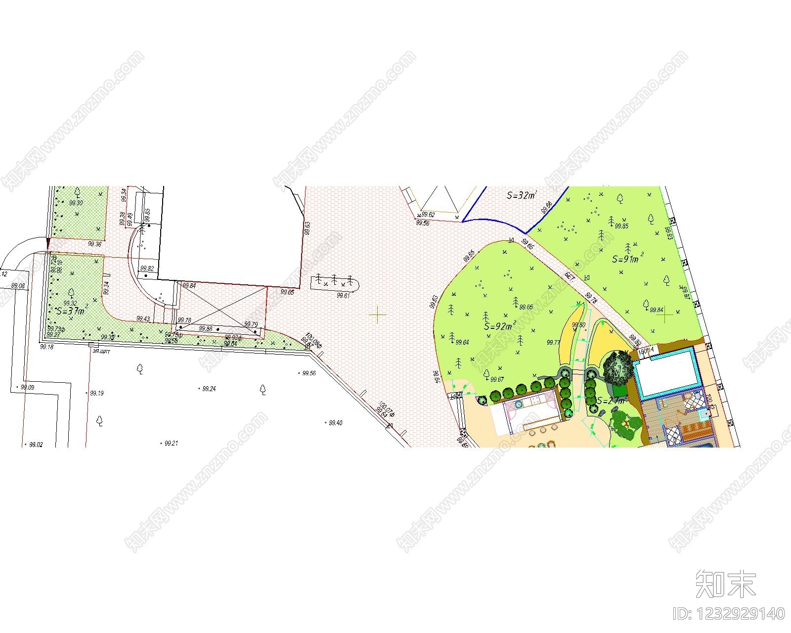 庭院cad施工图下载【ID:1232929140】