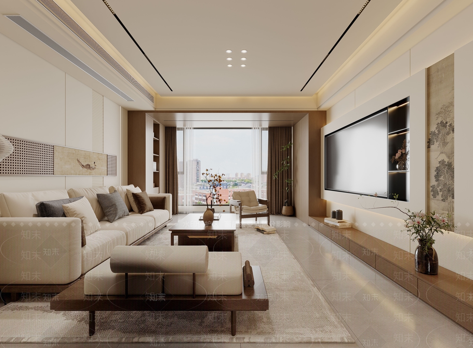 新中式家居客厅3D模型下载【ID:1232929313】