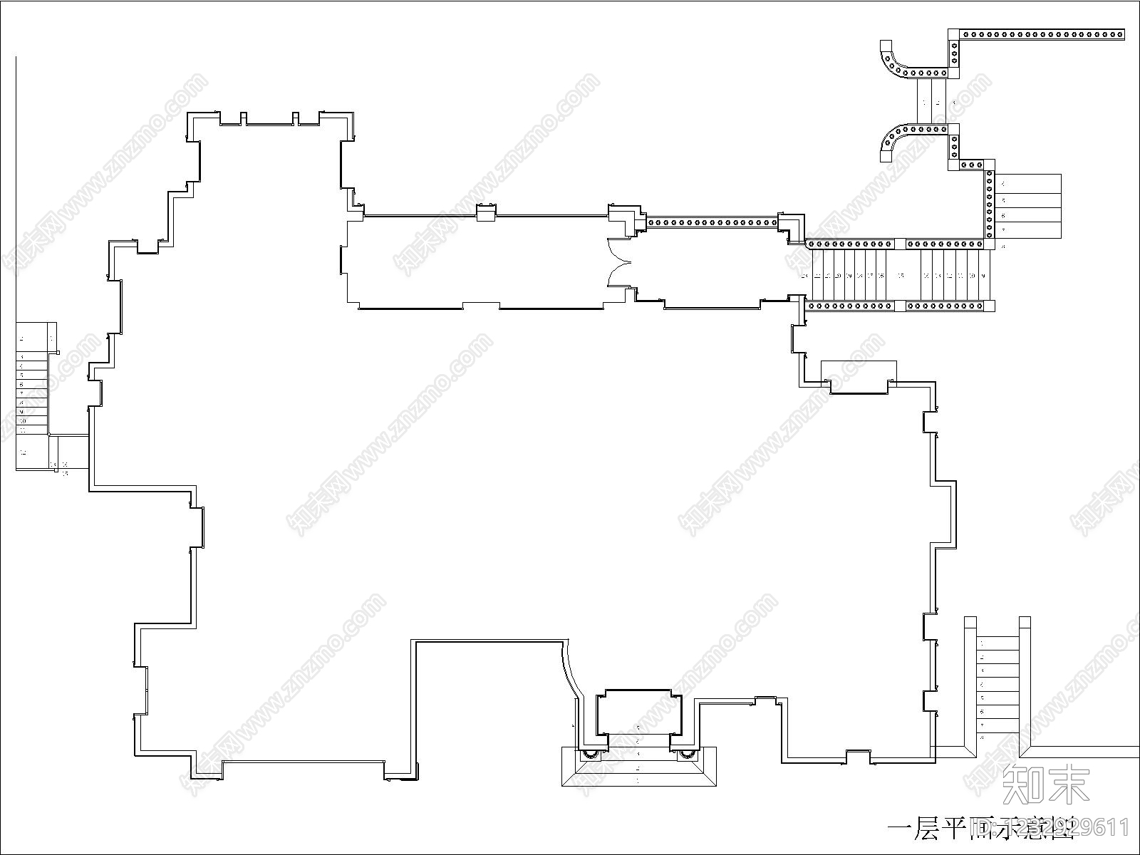 别墅建筑cad施工图下载【ID:1232929611】