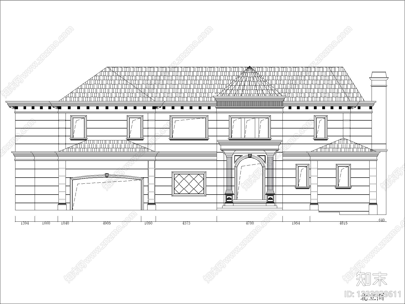 别墅建筑cad施工图下载【ID:1232929611】
