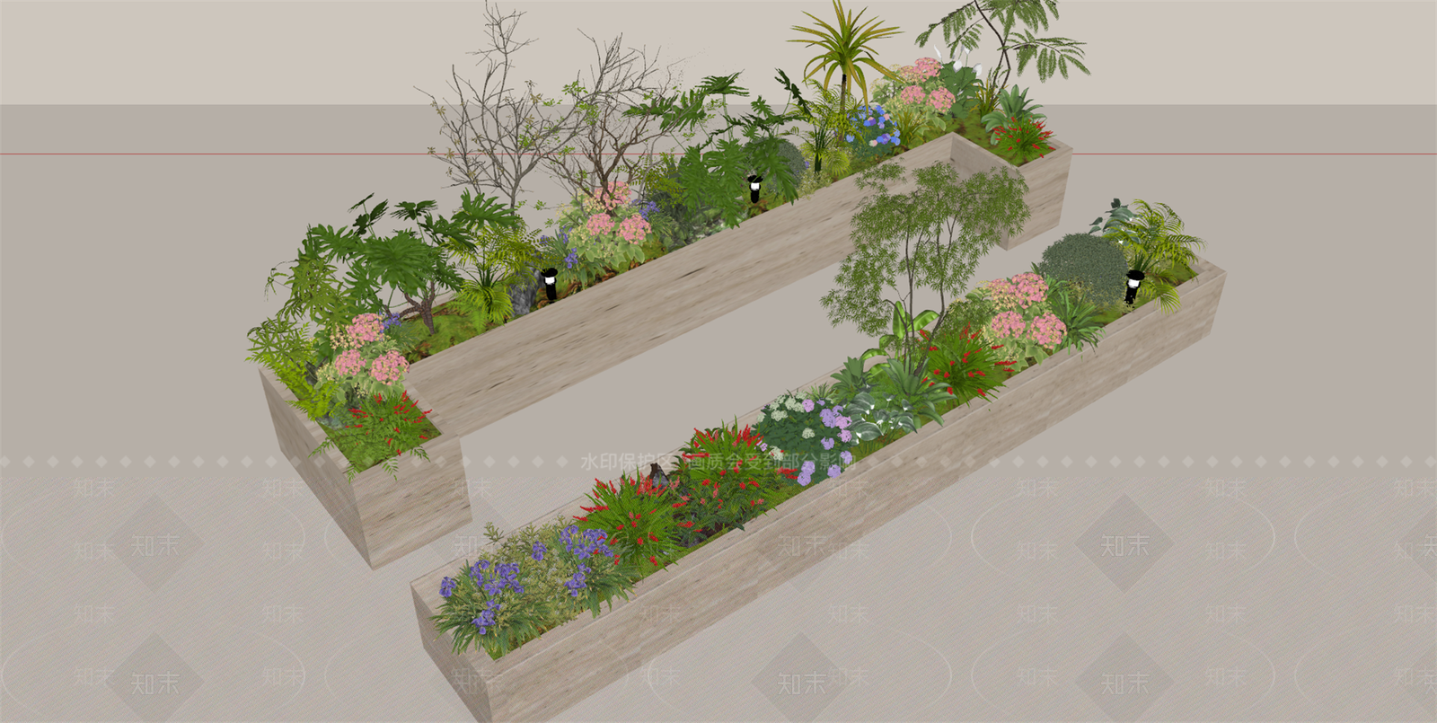 现代花境SU模型下载【ID:1232932389】