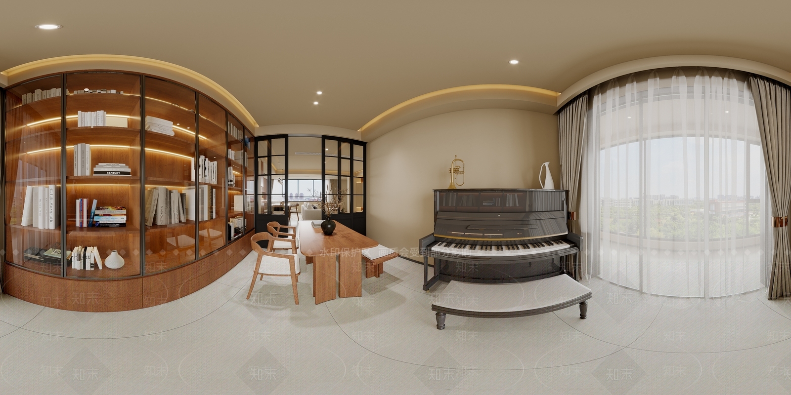 中古风别墅客餐厅3D模型下载【ID:1232934279】