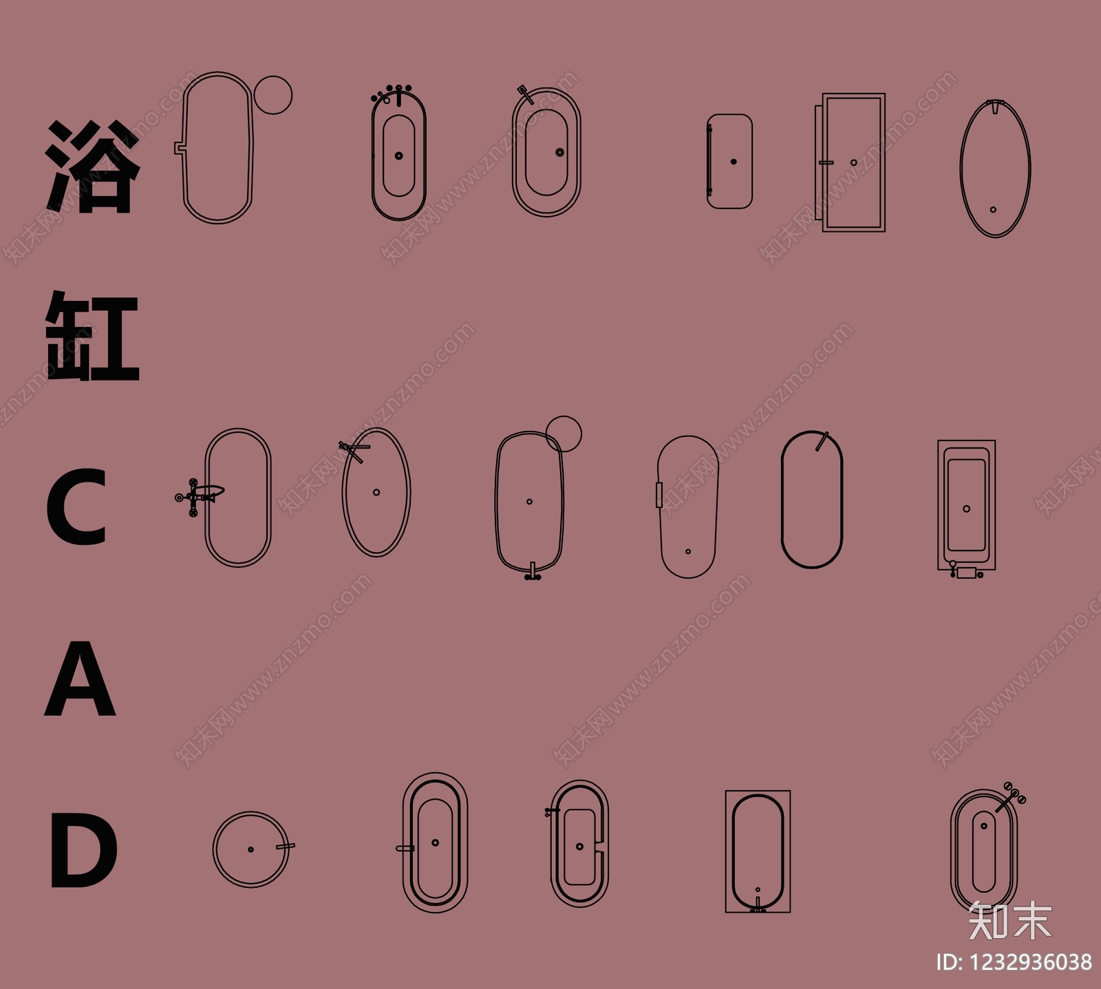 卫浴设施cad施工图下载【ID:1232936038】