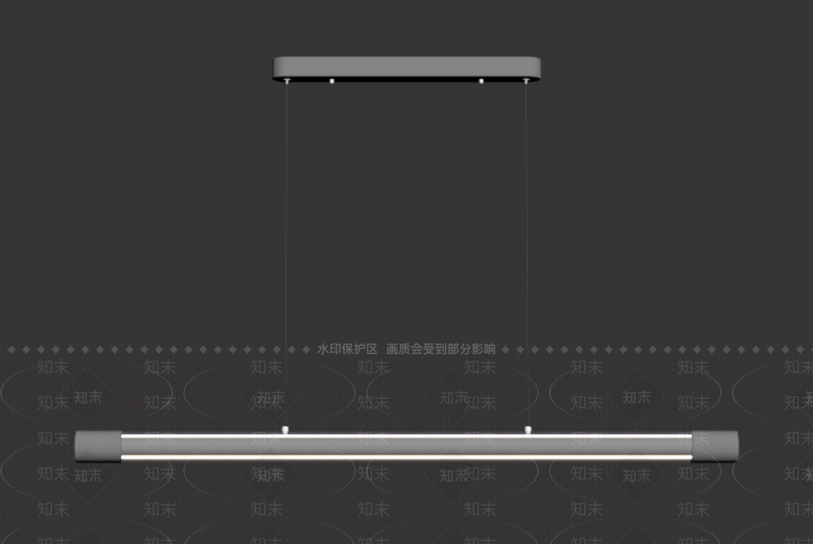 极简长条吊灯SU模型下载【ID:1232938001】
