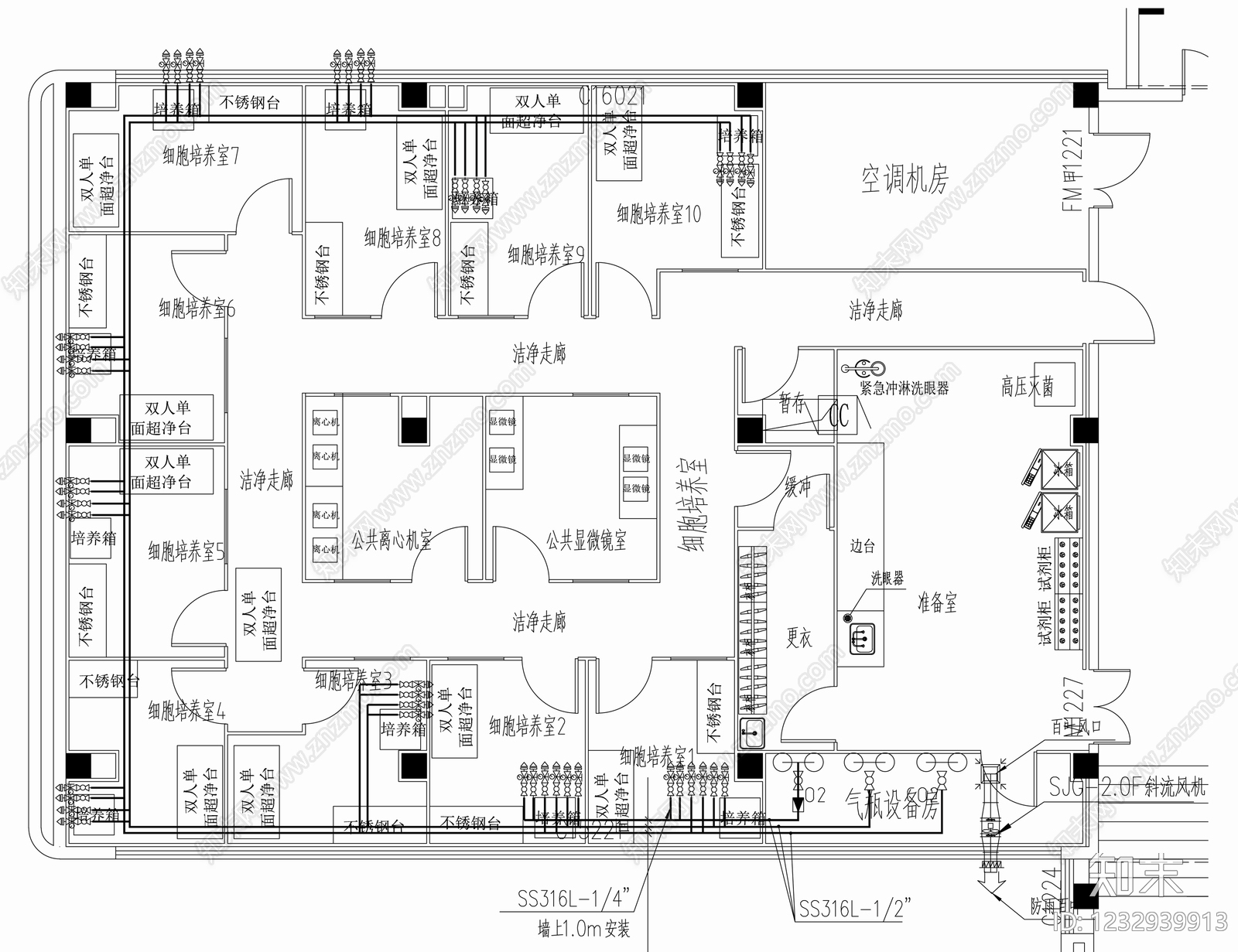 实验室cad施工图下载【ID:1232939913】