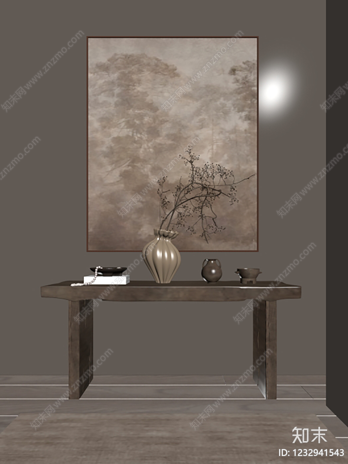 侘寂挂画SU模型下载【ID:1232941543】
