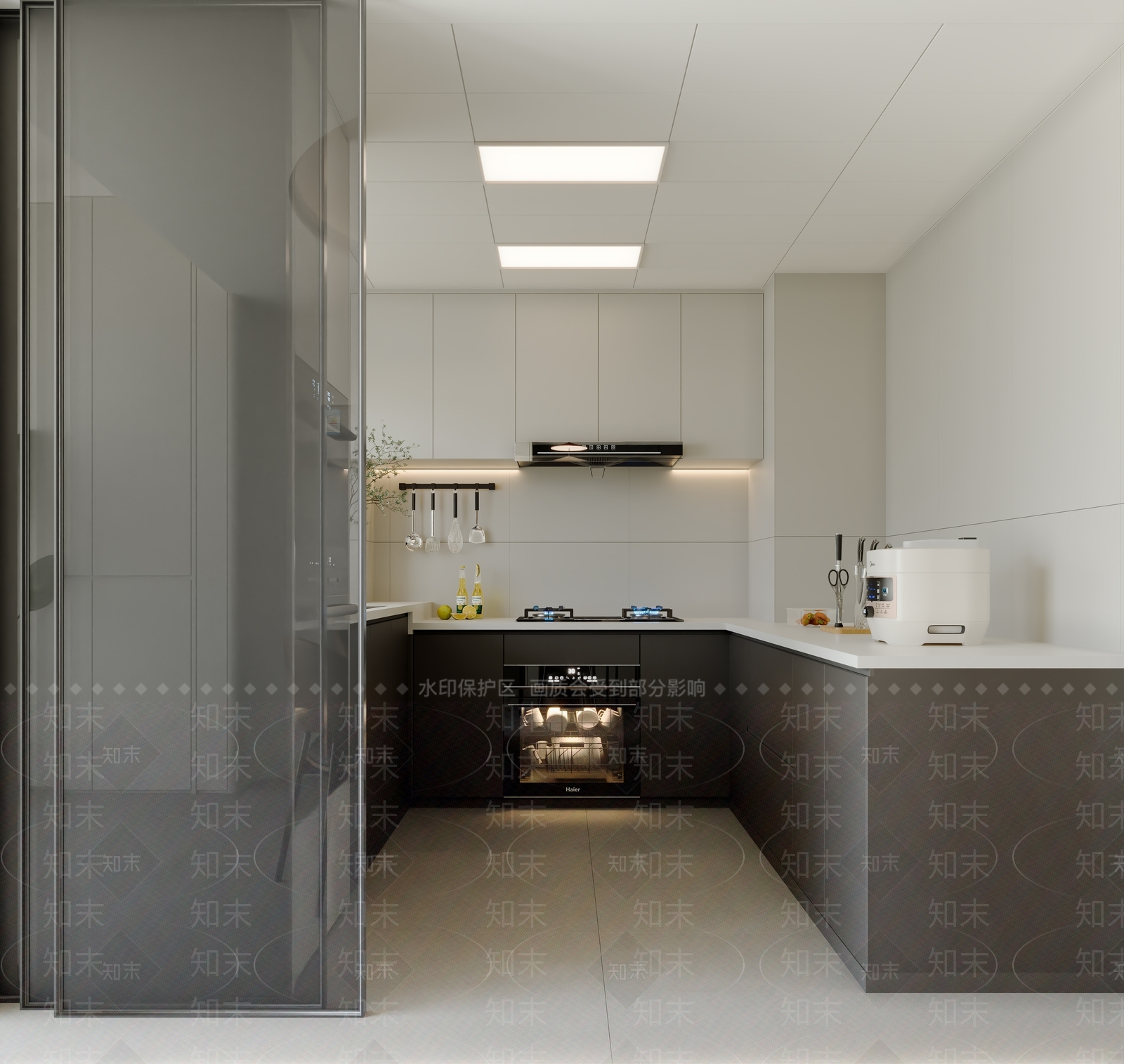 现代简约别墅客餐厅3D模型下载【ID:1232941929】