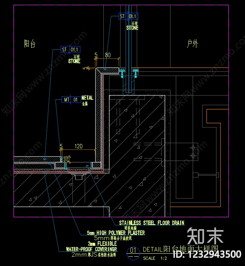 地面综合节点cad施工图下载【ID:1232943500】