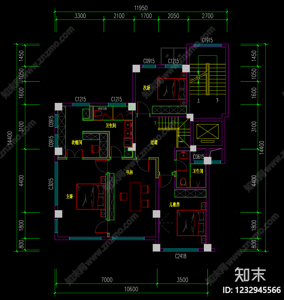 别墅cad施工图下载【ID:1232945566】