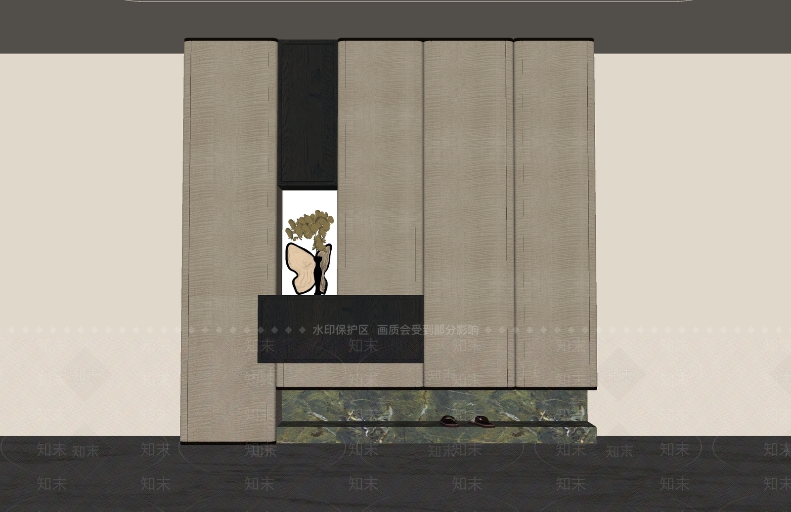 意式极简玄关柜SU模型下载【ID:1232945713】