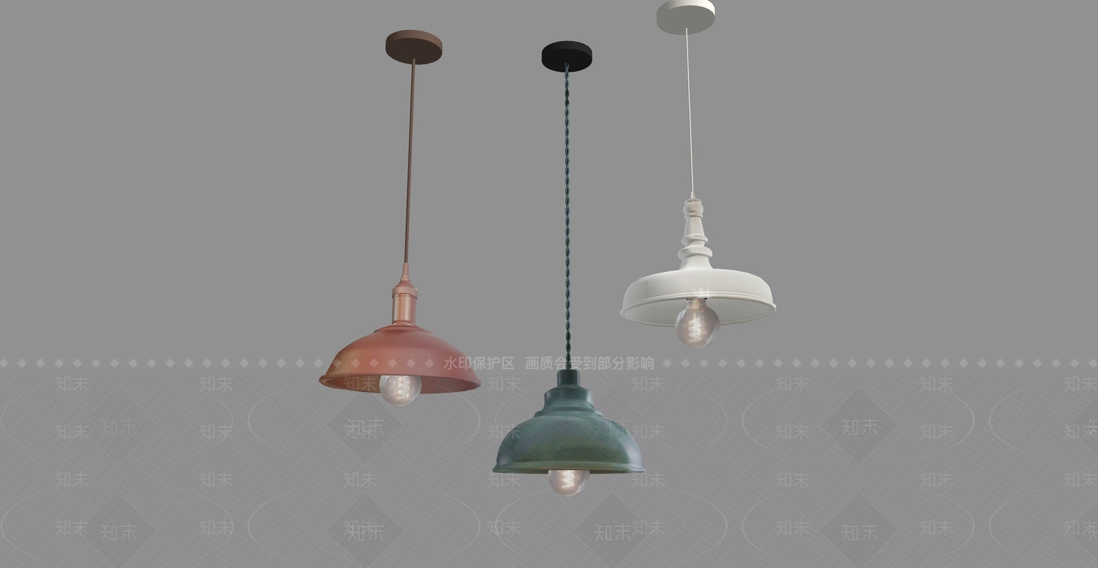 工业风吊灯组合SU模型下载【ID:1232945847】