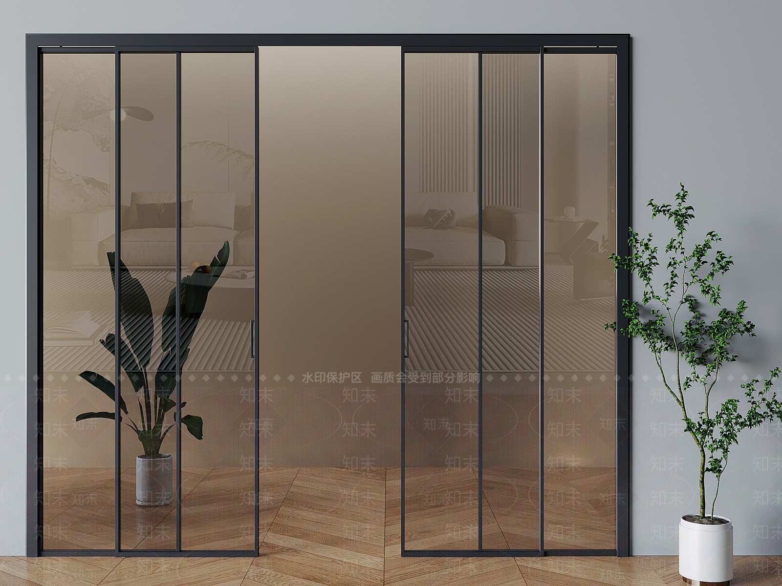 现代简约推拉门SU模型下载【ID:1232946518】