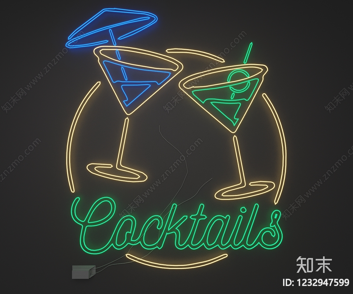 赛博朋克风艺术装置SU模型下载【ID:1232947599】