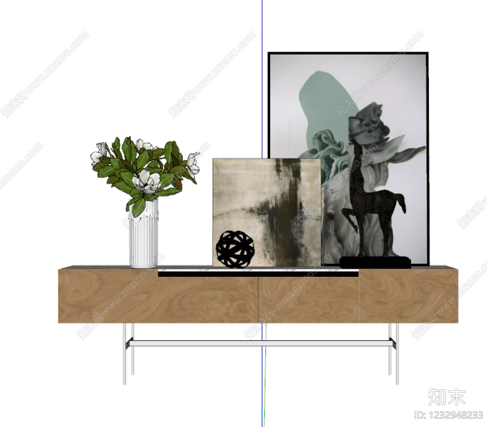 现代简约玄关柜SU模型下载【ID:1232948233】