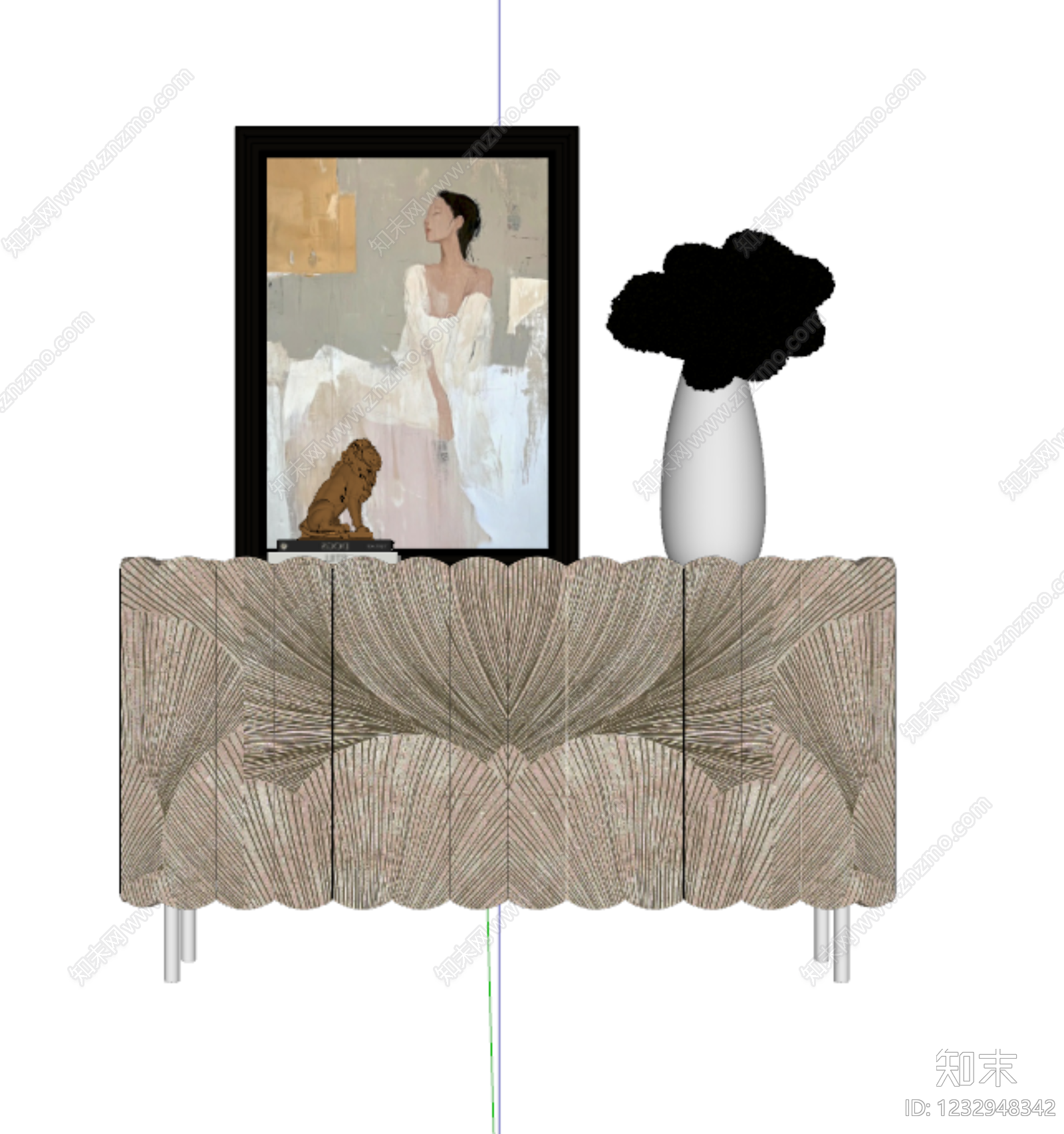 轻奢玄关柜SU模型下载【ID:1232948342】
