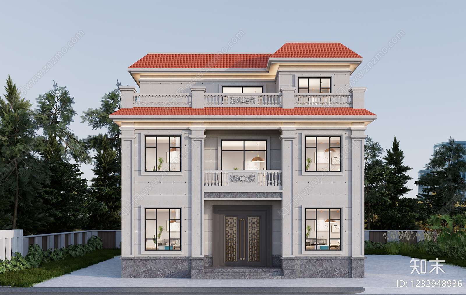 别墅建筑cad施工图下载【ID:1232948936】