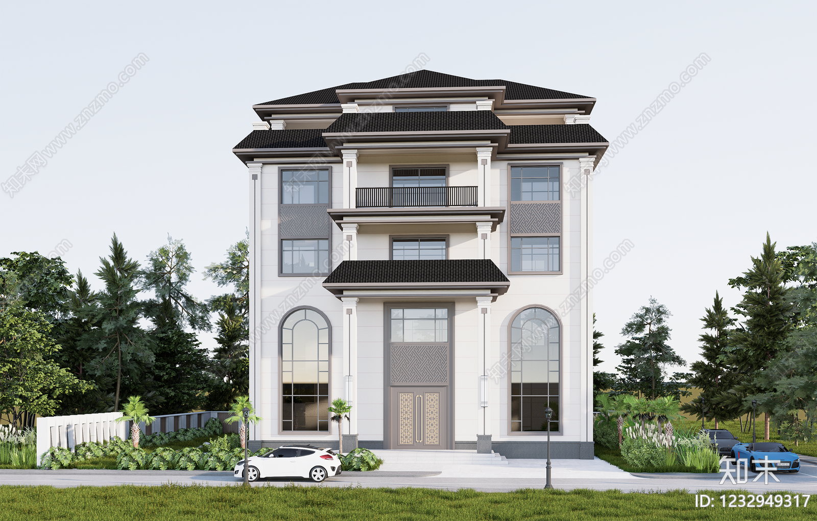别墅建筑cad施工图下载【ID:1232949317】