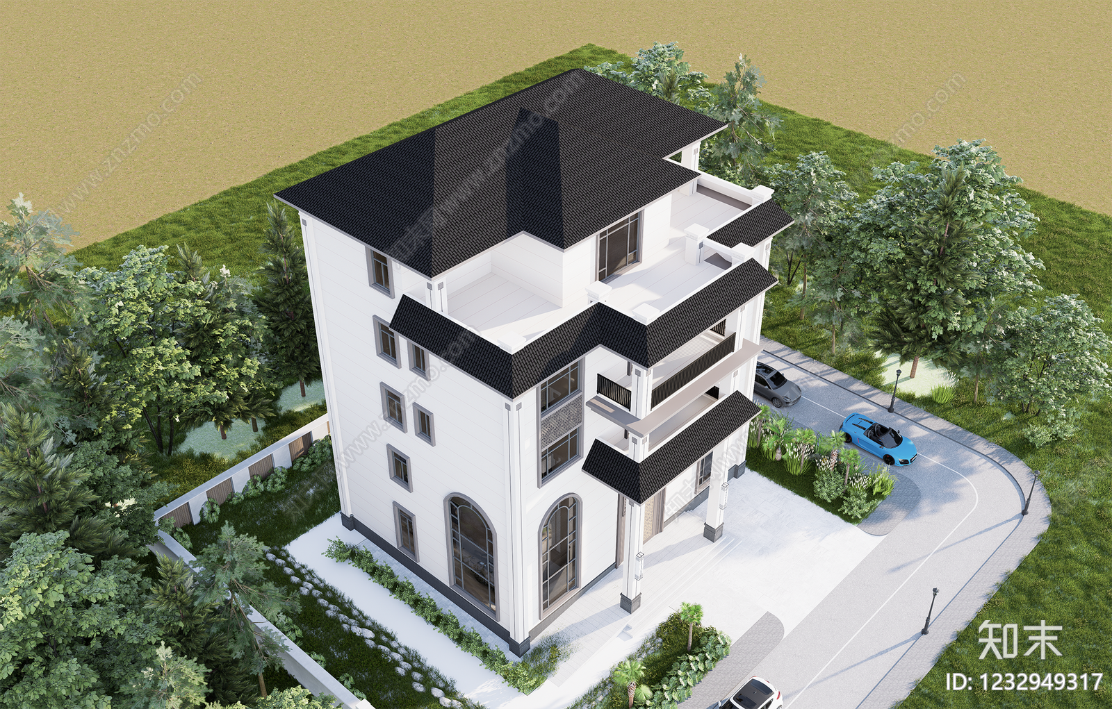 别墅建筑cad施工图下载【ID:1232949317】