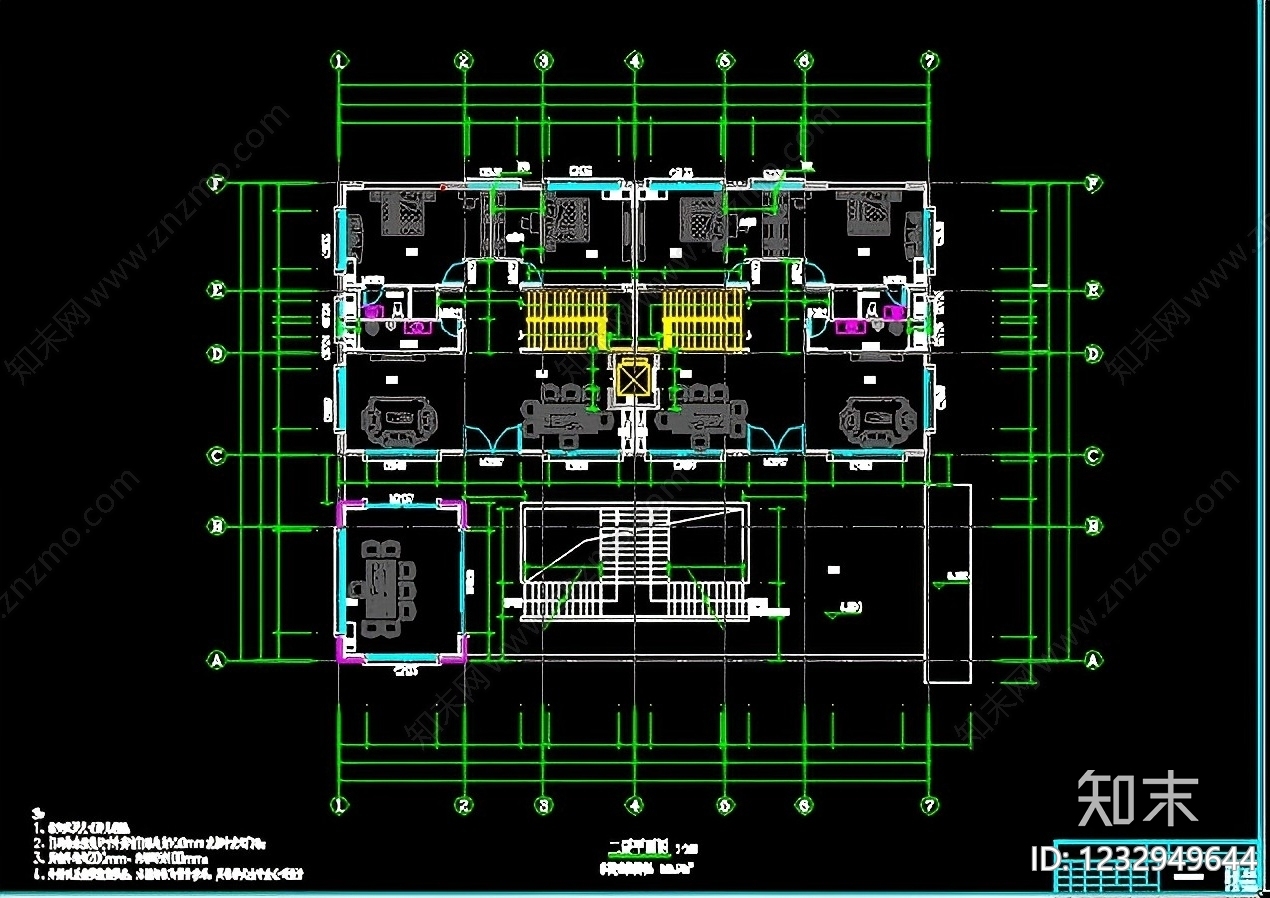 别墅建筑cad施工图下载【ID:1232949644】