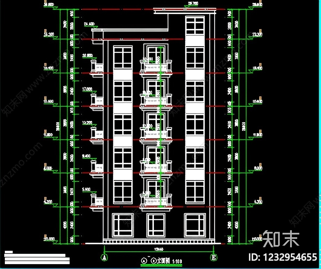 别墅建筑cad施工图下载【ID:1232954655】