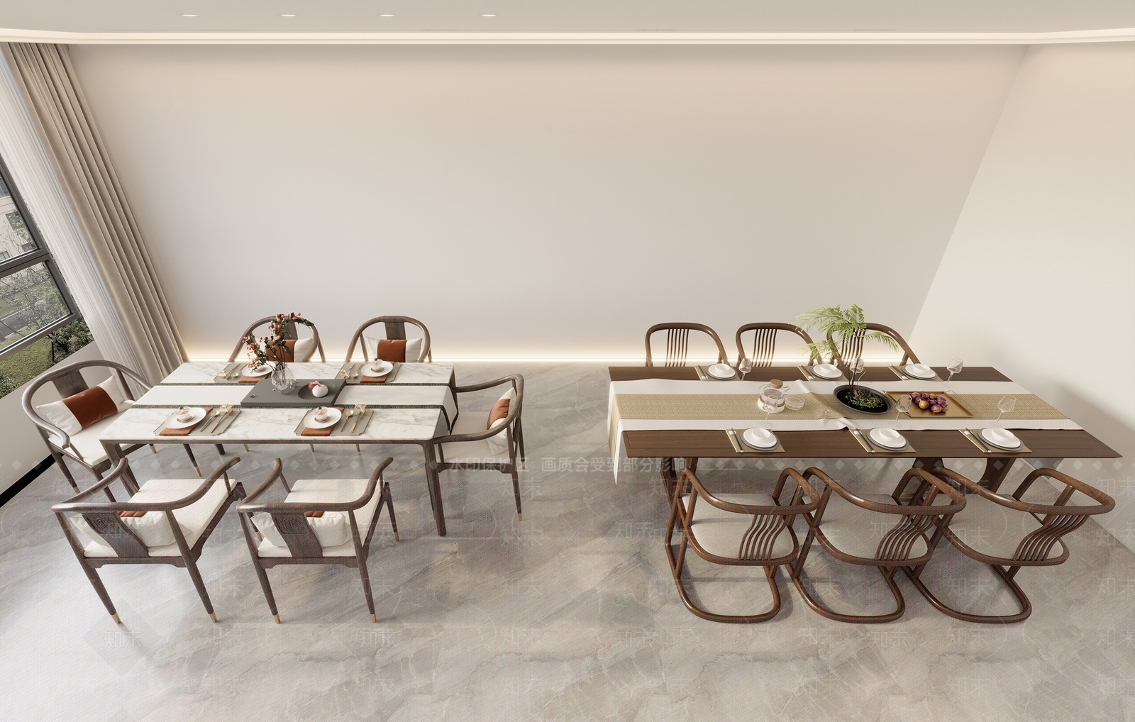新中式餐桌SU模型下载【ID:1232955827】