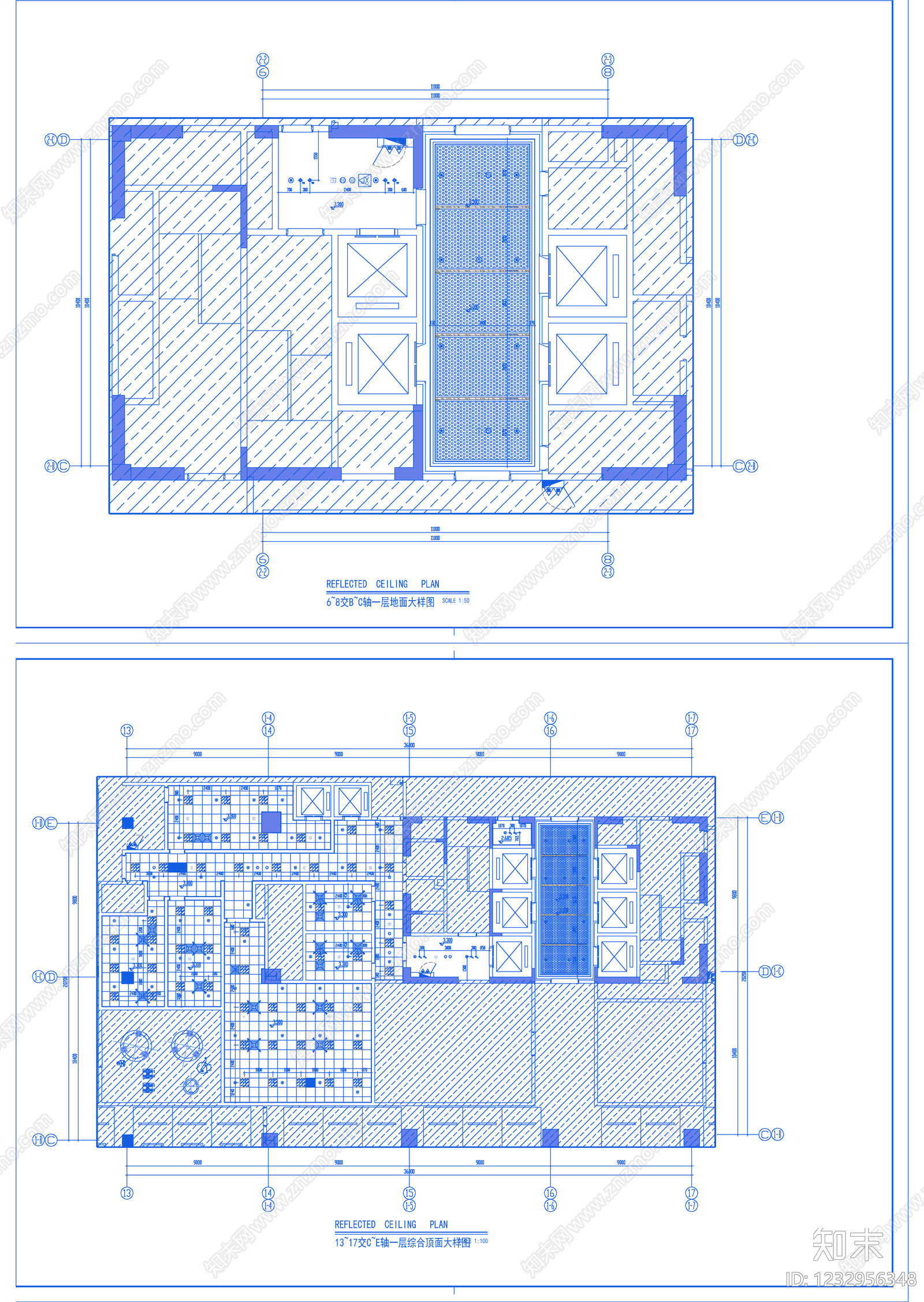 整体办公空间cad施工图下载【ID:1232956348】