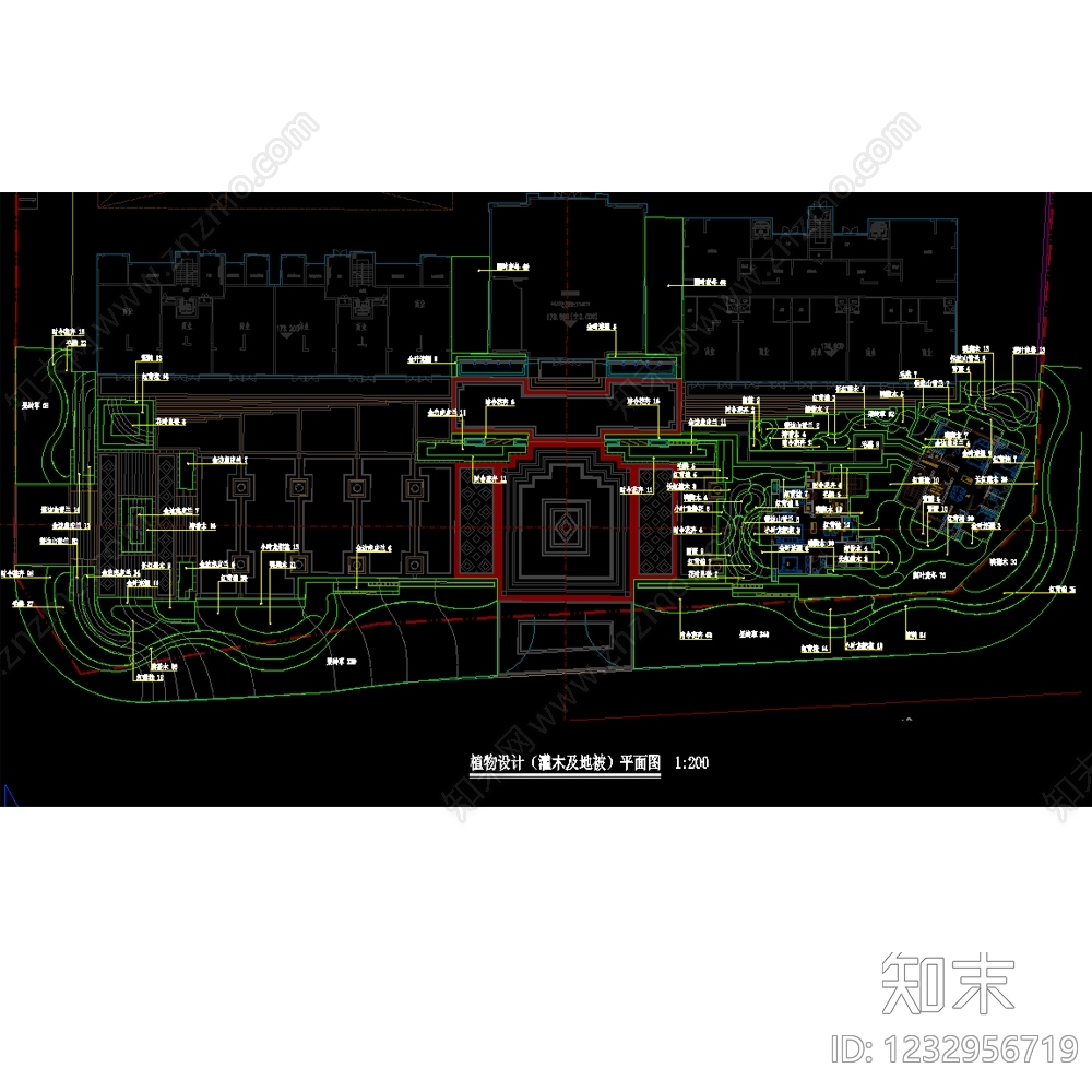 示范区景观cad施工图下载【ID:1232956719】