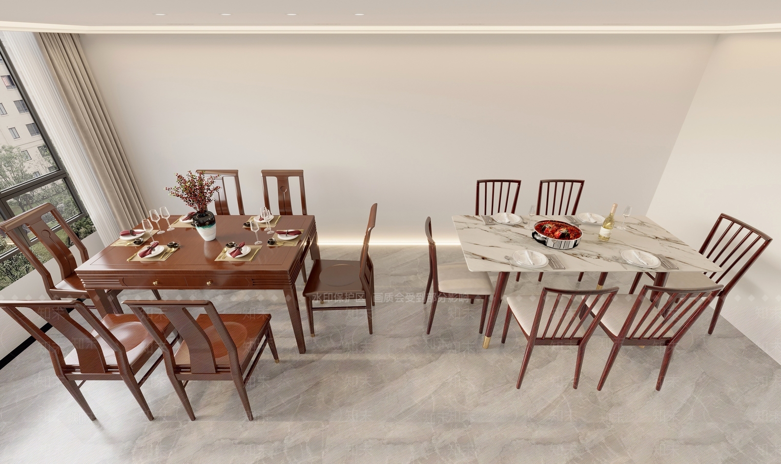新中式餐桌SU模型下载【ID:1232958839】