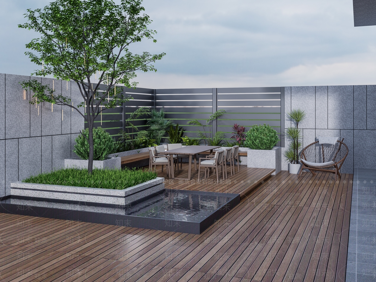 现代主义屋顶花园SU模型下载【ID:1232960892】