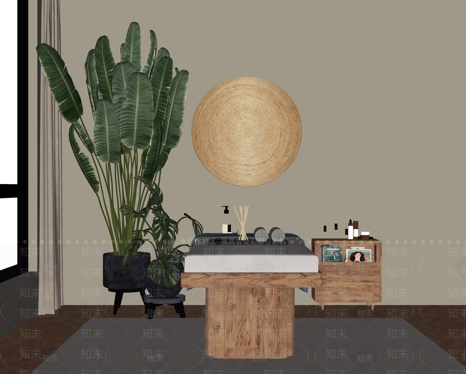 原木风按摩床SU模型下载【ID:1232964433】