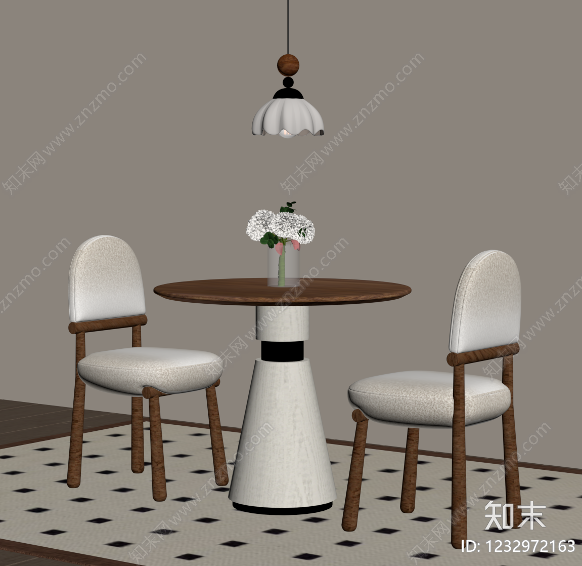 中古风休闲桌椅SU模型下载【ID:1232972163】