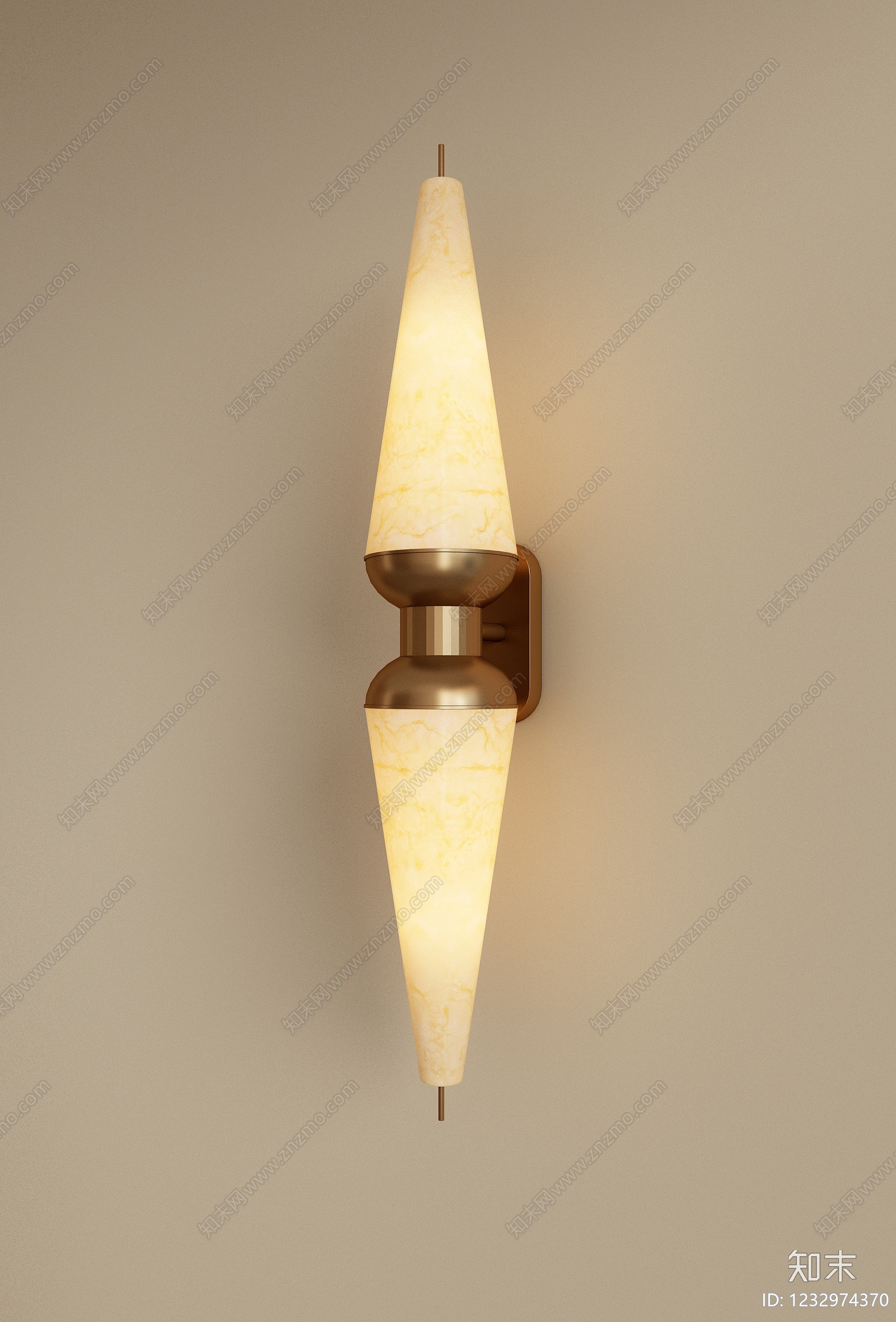 轻奢长条壁灯3D模型下载【ID:1232974370】