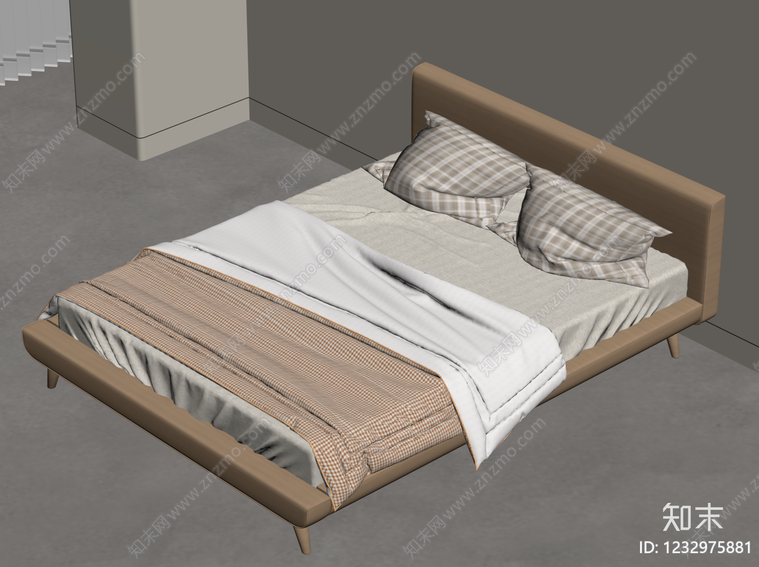 原木风儿童床SU模型下载【ID:1232975881】