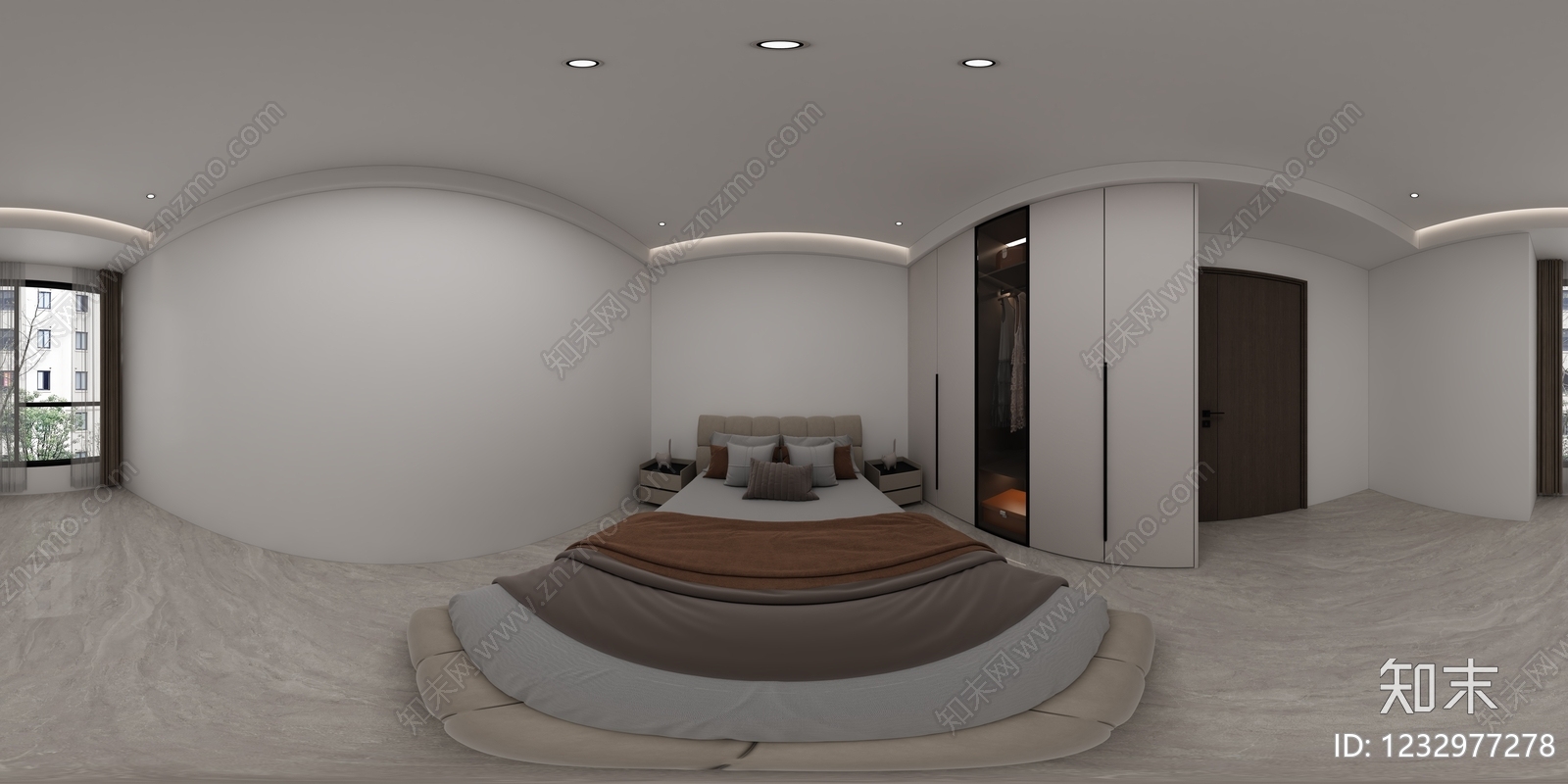 现代简约主卧3D模型下载【ID:1232977278】