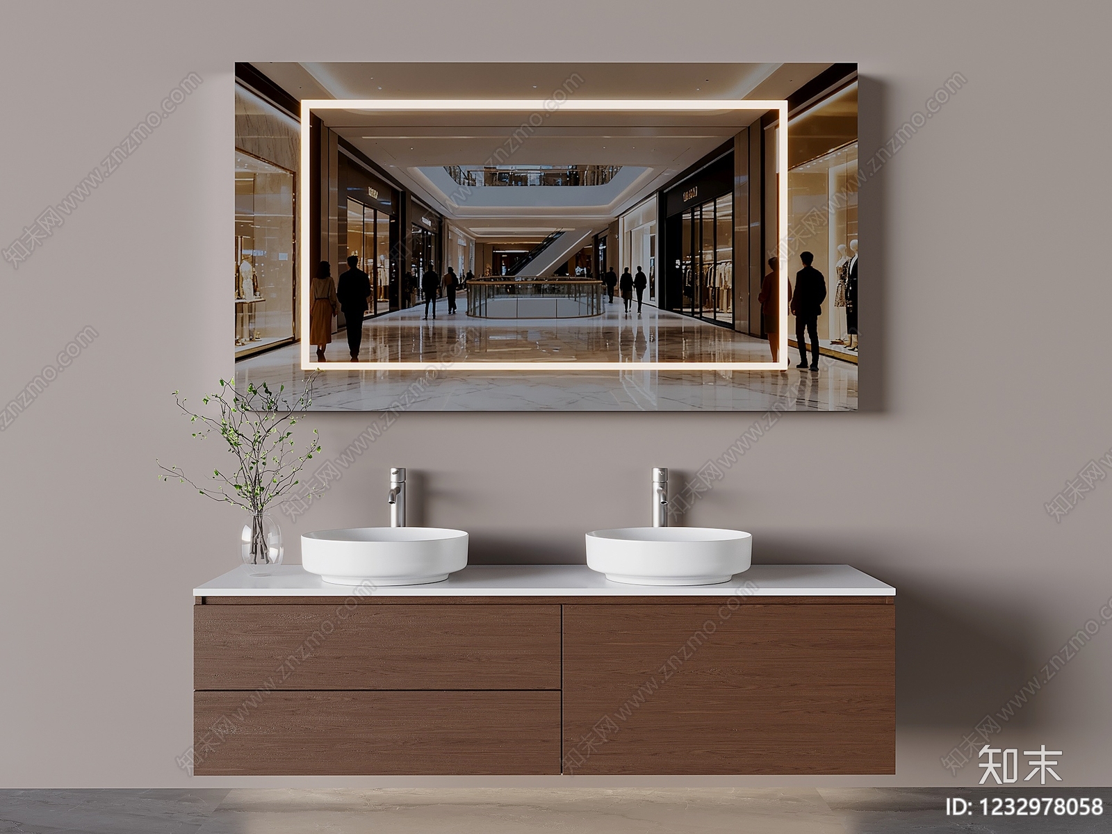 现代简约浴室柜3D模型下载【ID:1232978058】