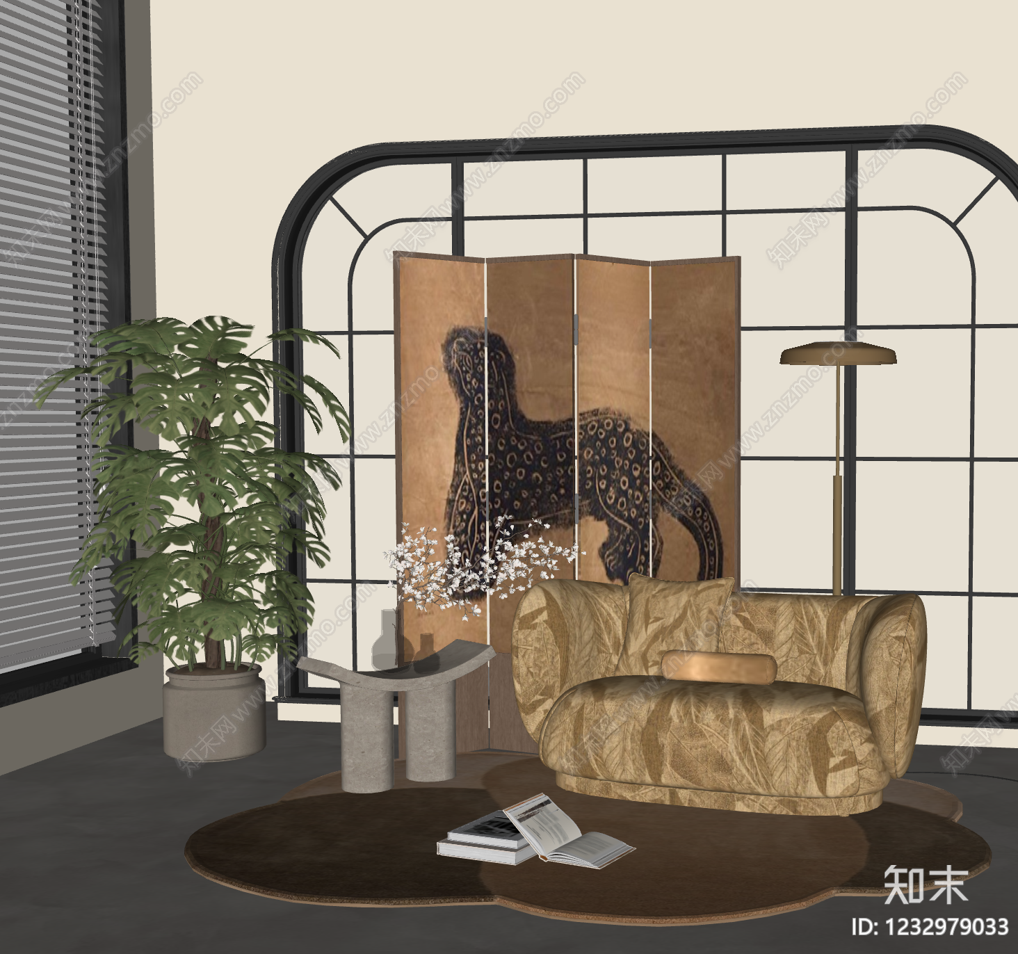 中古风单人沙发SU模型下载【ID:1232979033】