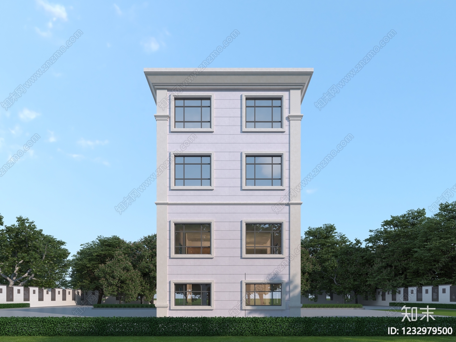 欧式别墅外观3D模型下载【ID:1232979500】