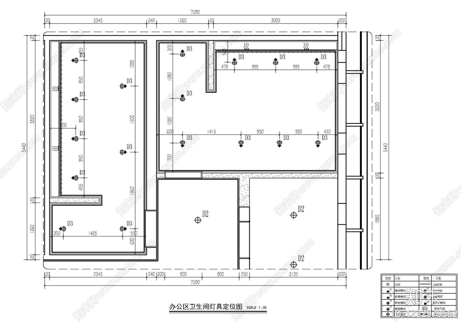 公共卫生间cad施工图下载【ID:1232979562】