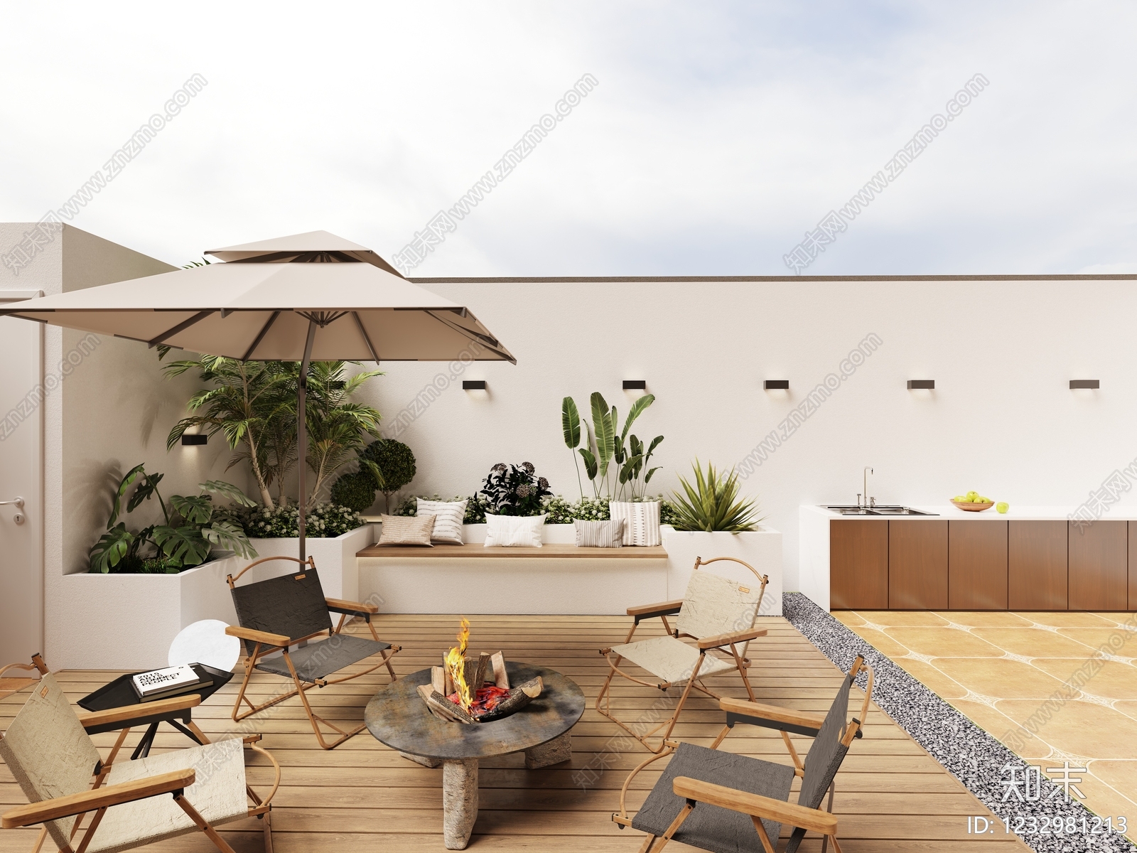 新中式景观庭院3D模型下载【ID:1232981213】