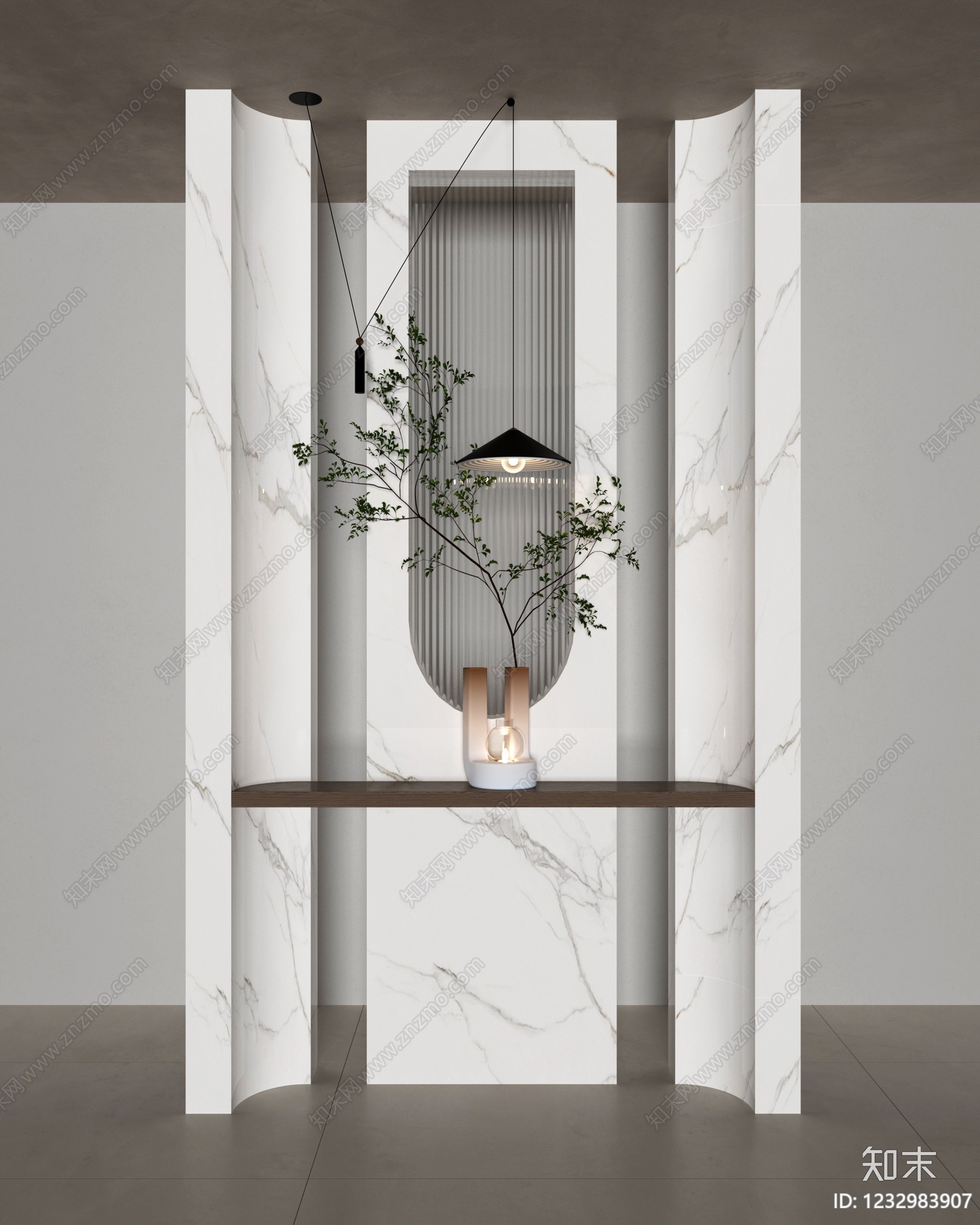 意式极简玄关3D模型下载【ID:1232983907】