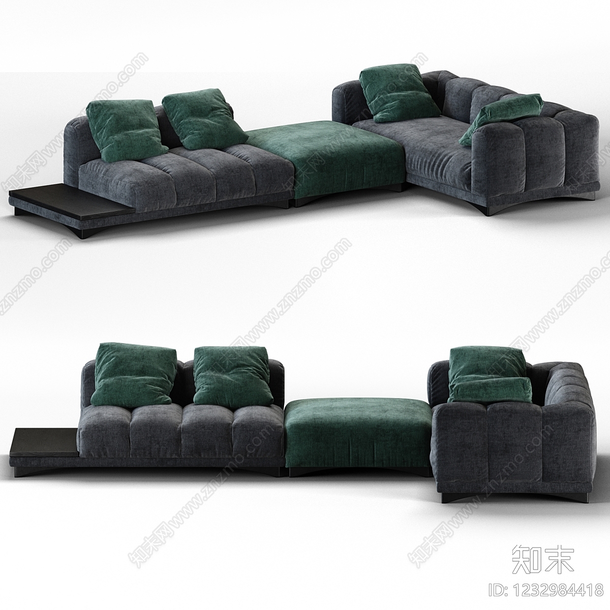 意式极简转角沙发3D模型下载【ID:1232984418】