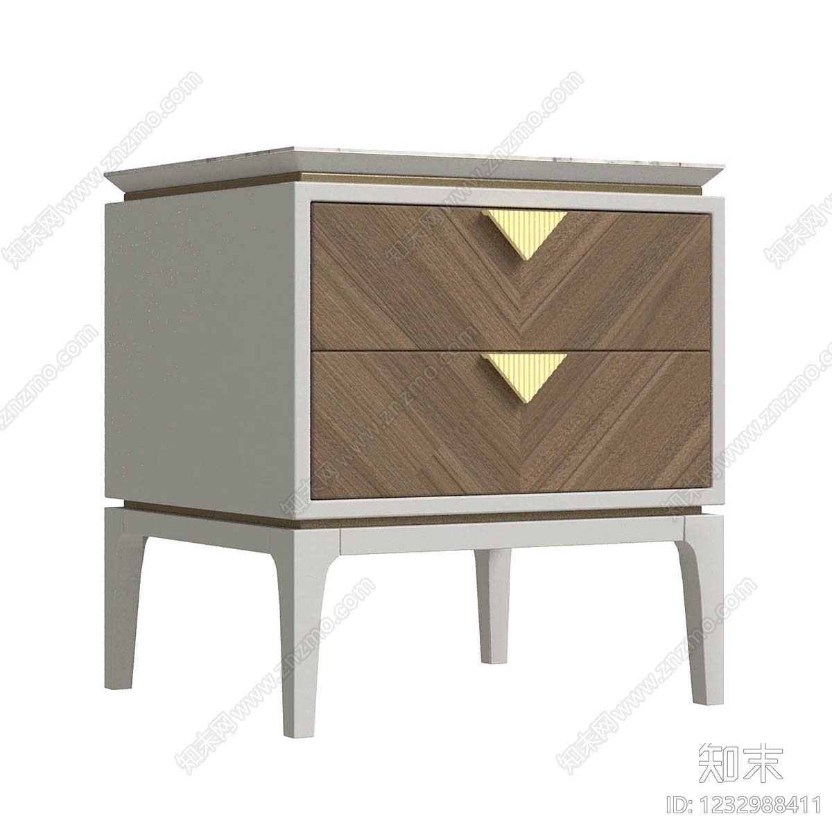 轻奢床头柜3D模型下载【ID:1232988411】
