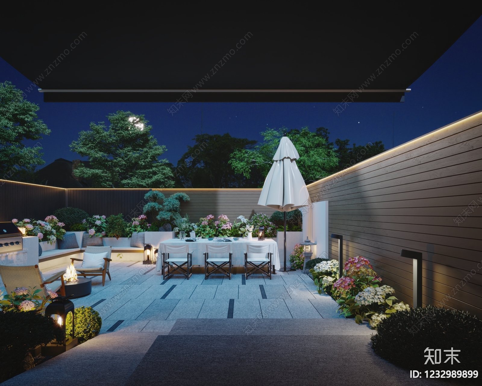 现代简约庭院3D模型下载【ID:1232989899】